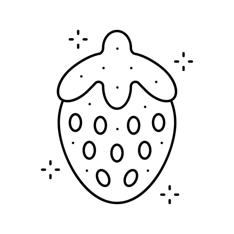 jordgubb gelé godis klibbig linje ikon vektor illustration
