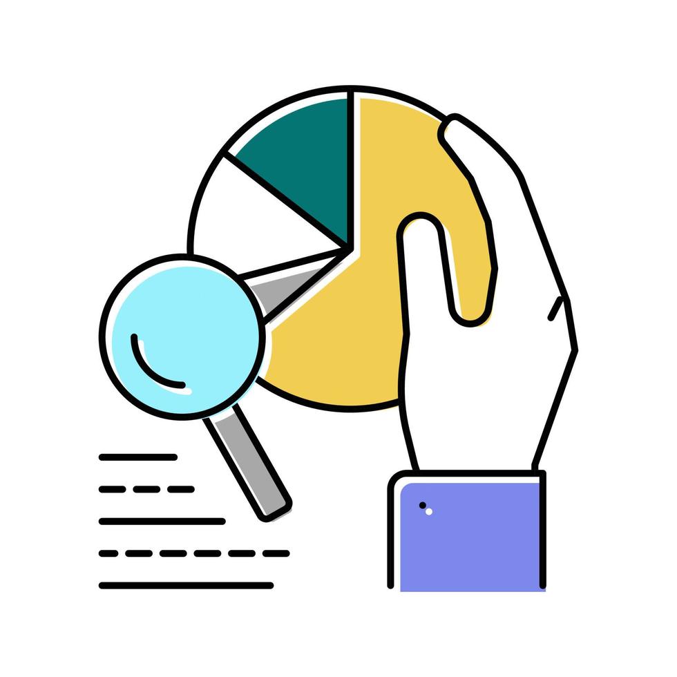 marknadsundersökning färg ikon vektor illustration