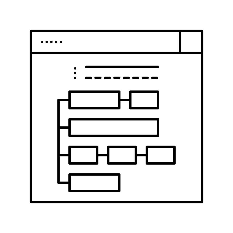 programmhierarchie linie symbol vektor illustration