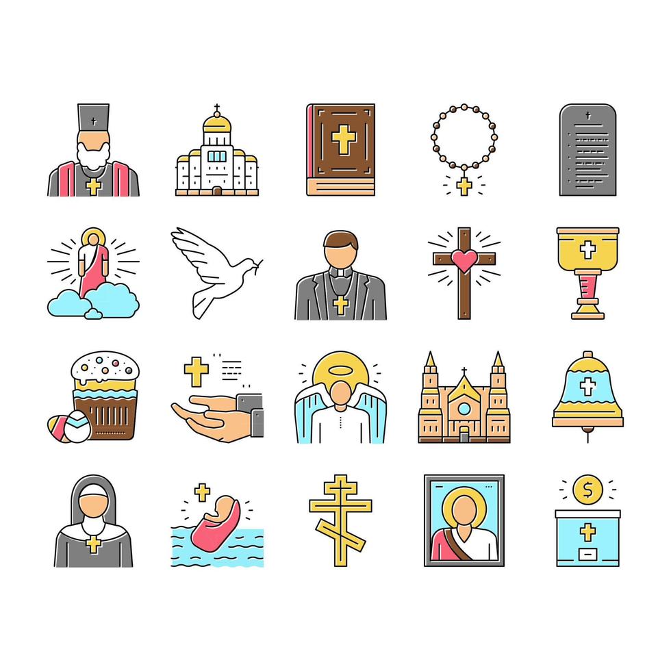 kristendom religion kyrkan ikoner som vektor