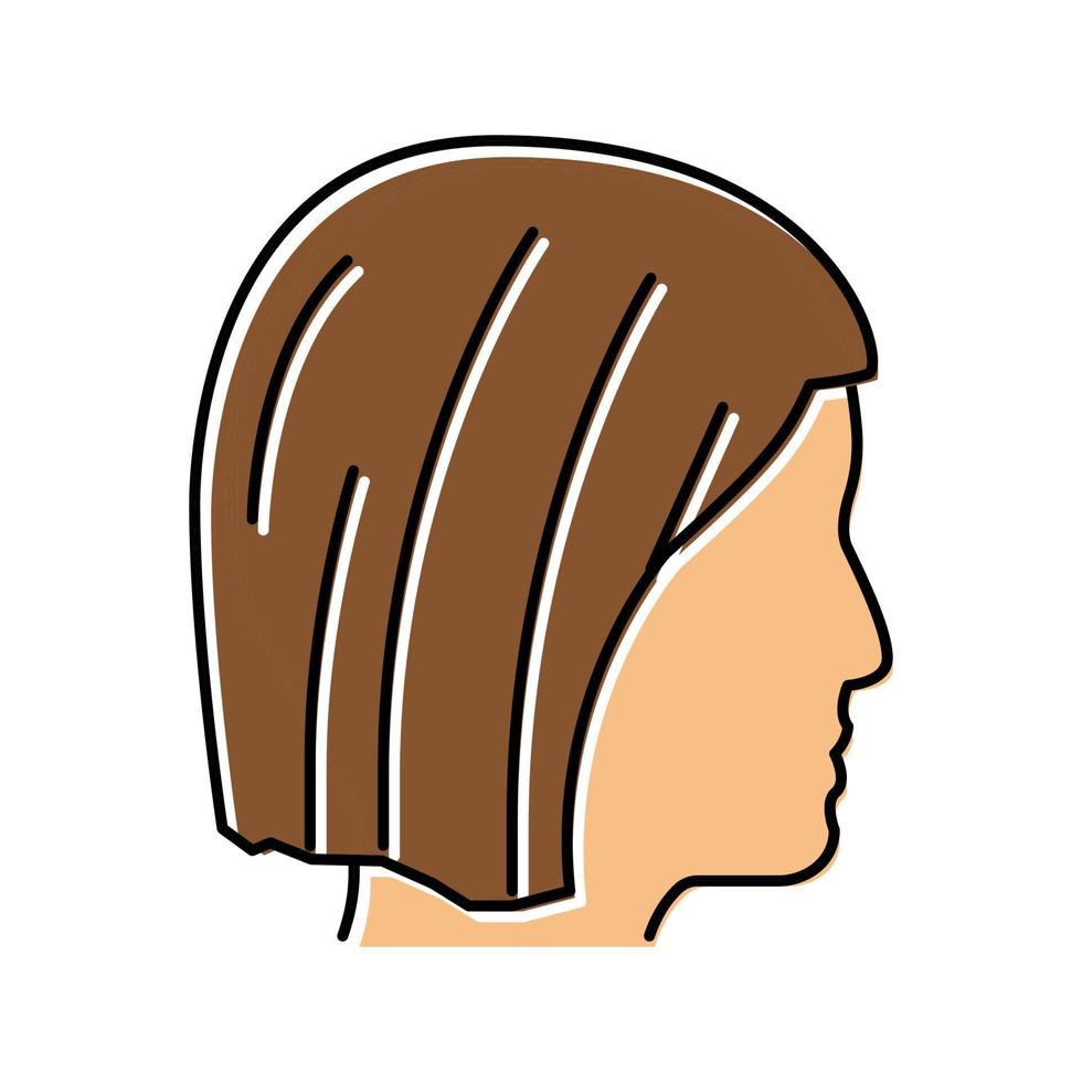 kort hår färg ikon vektor illustration