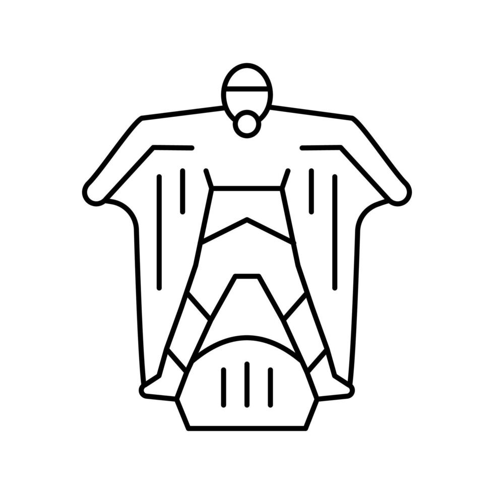 Wingsuit Sportler Symbol Leitung Vektor Illustration