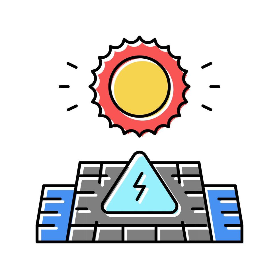 Solarenergie Farbe Symbol Vektor Illustration