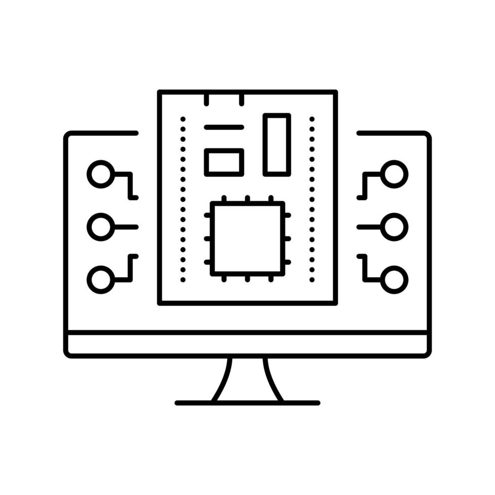 firmware programvara linje ikon vektor illustration