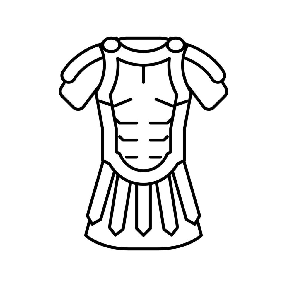 legionär kläder antika Rom linje ikon vektorillustration vektor