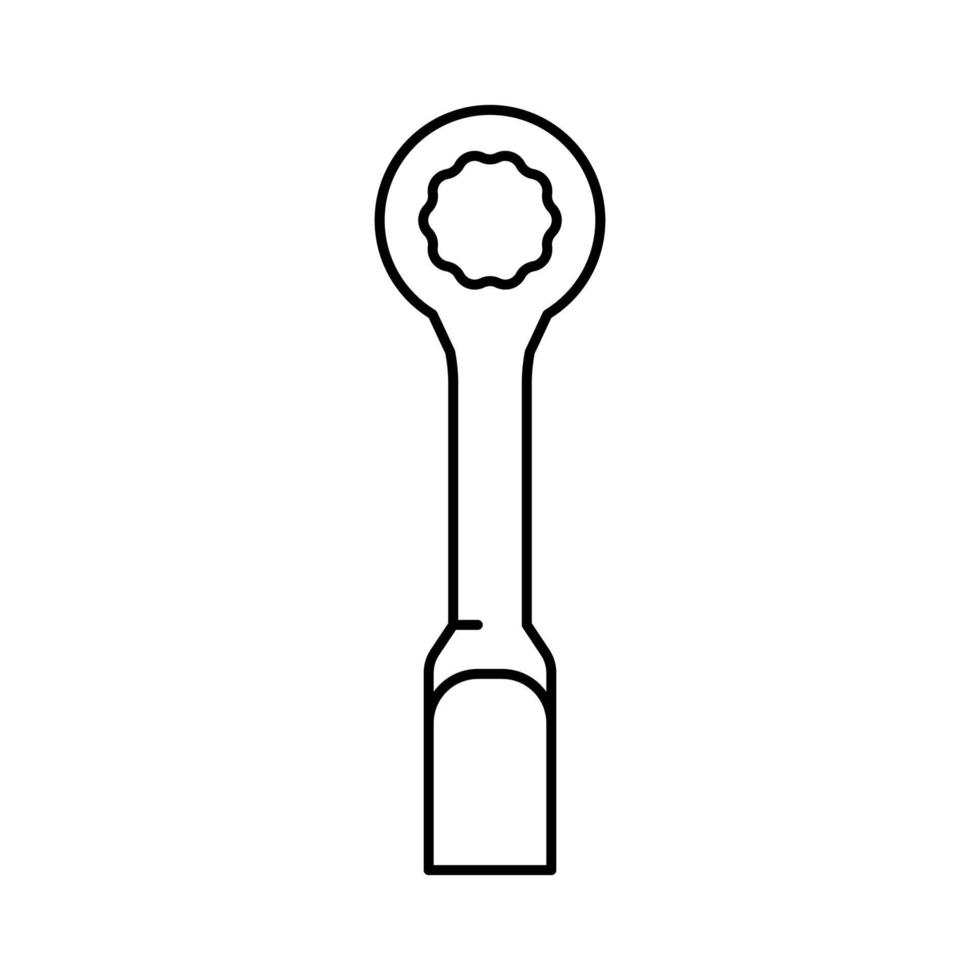 Hammerschlüssel Werkzeuglinie Symbol Vektor Illustration