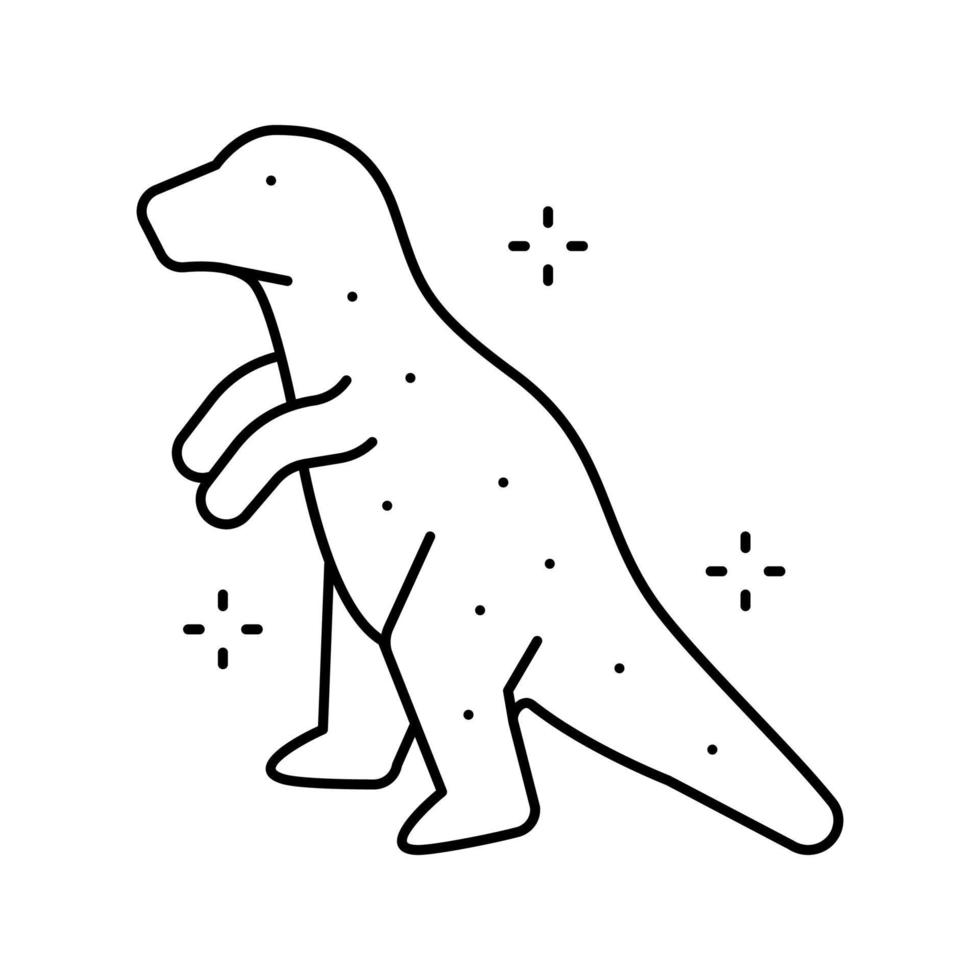 dinosaurie gelé godis klibbig linje ikon vektor illustration