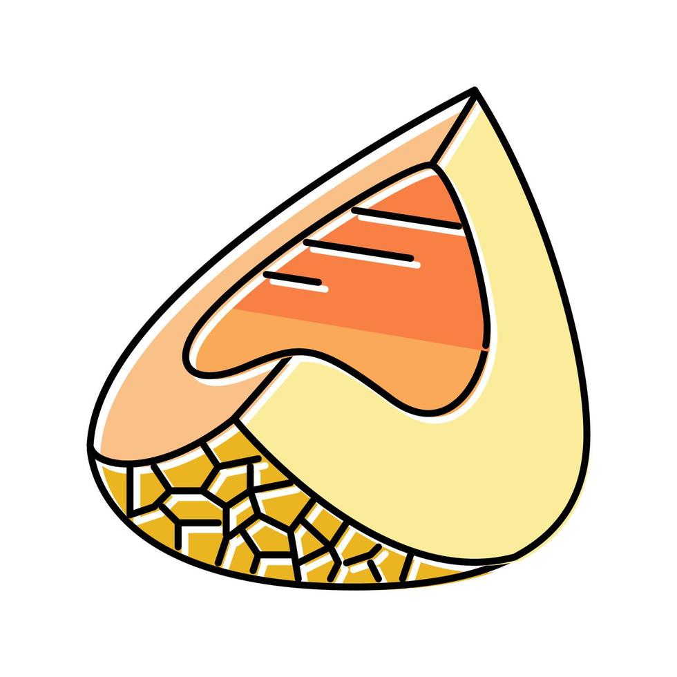skära melon gul Färg ikon vektor illustration