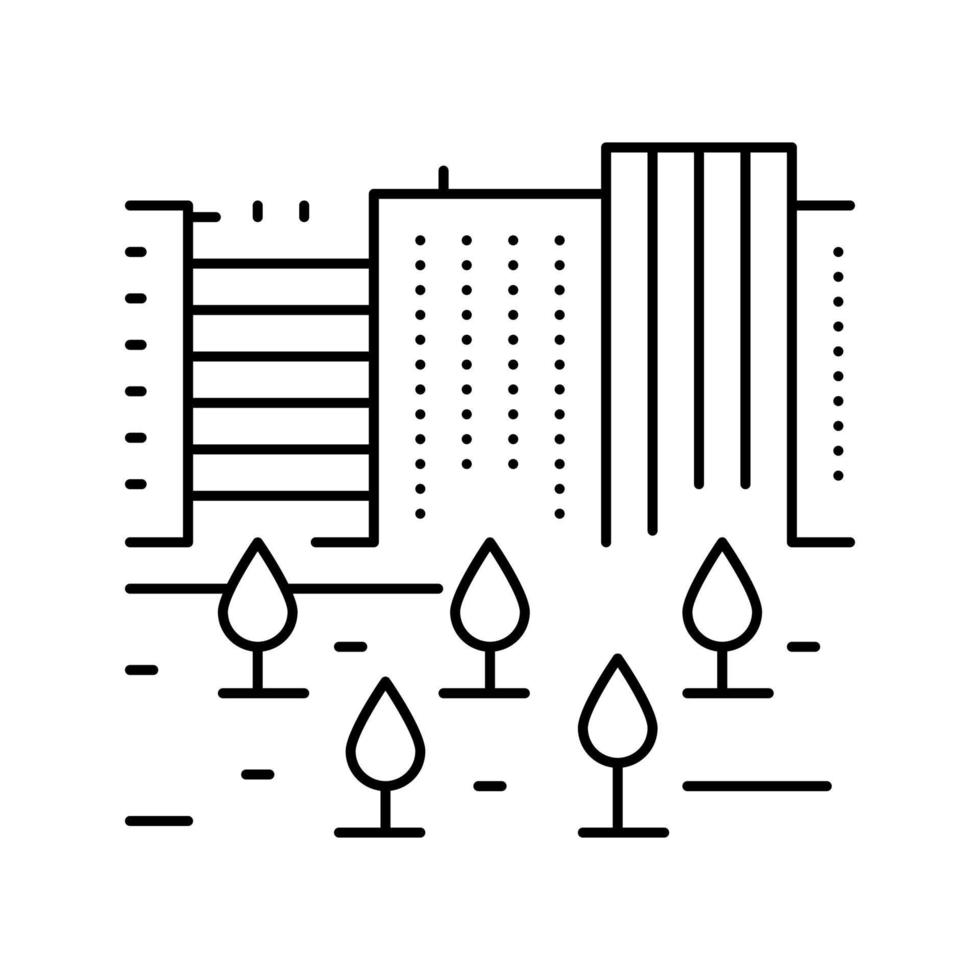 urban trädgård linje ikon vektorillustration vektor
