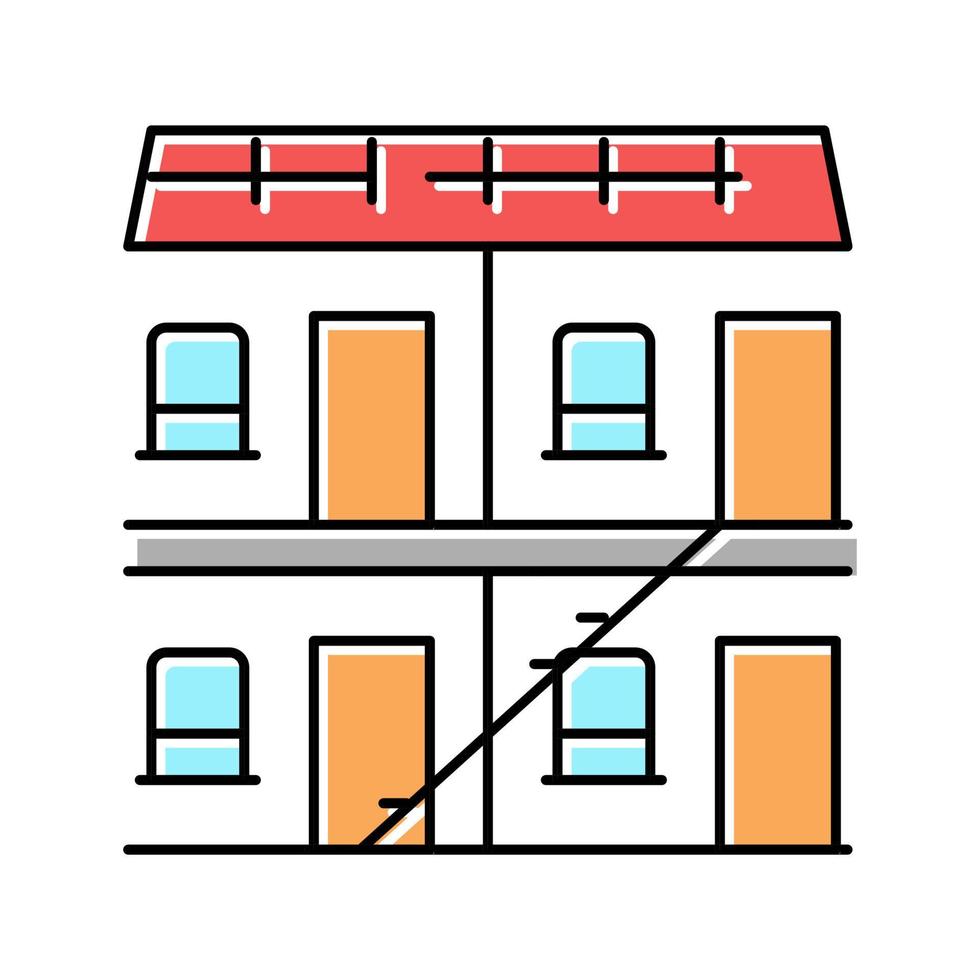 Gebäude Hotel Farbsymbol Vektor Illustration