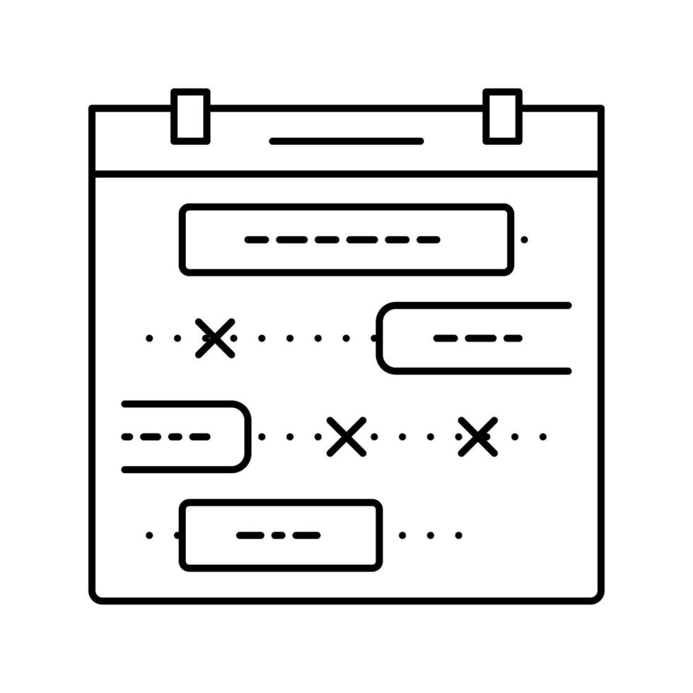 diet kalender grafisk linje ikon vektor illustration