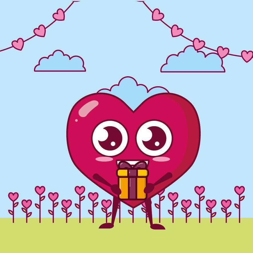 Valentinstag Design mit Herz Charakter vektor