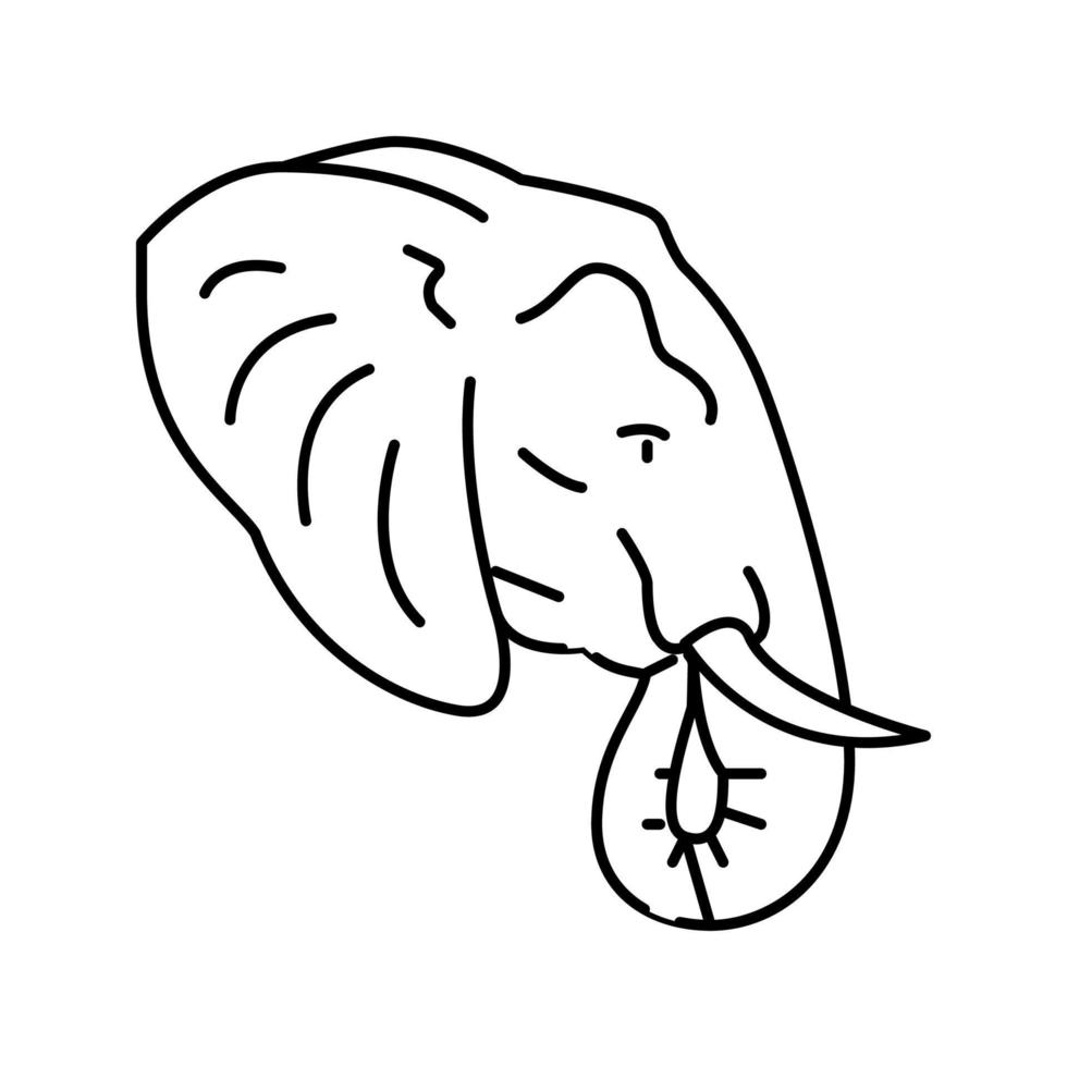 Elefant Tier Zoo Symbol Leitung Vektor Illustration