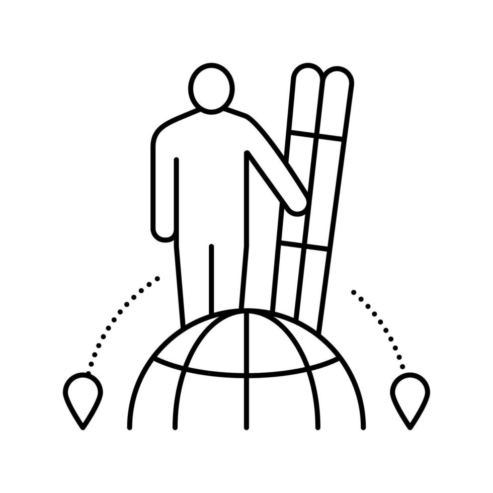 skitourismus linie symbol vektor illustration