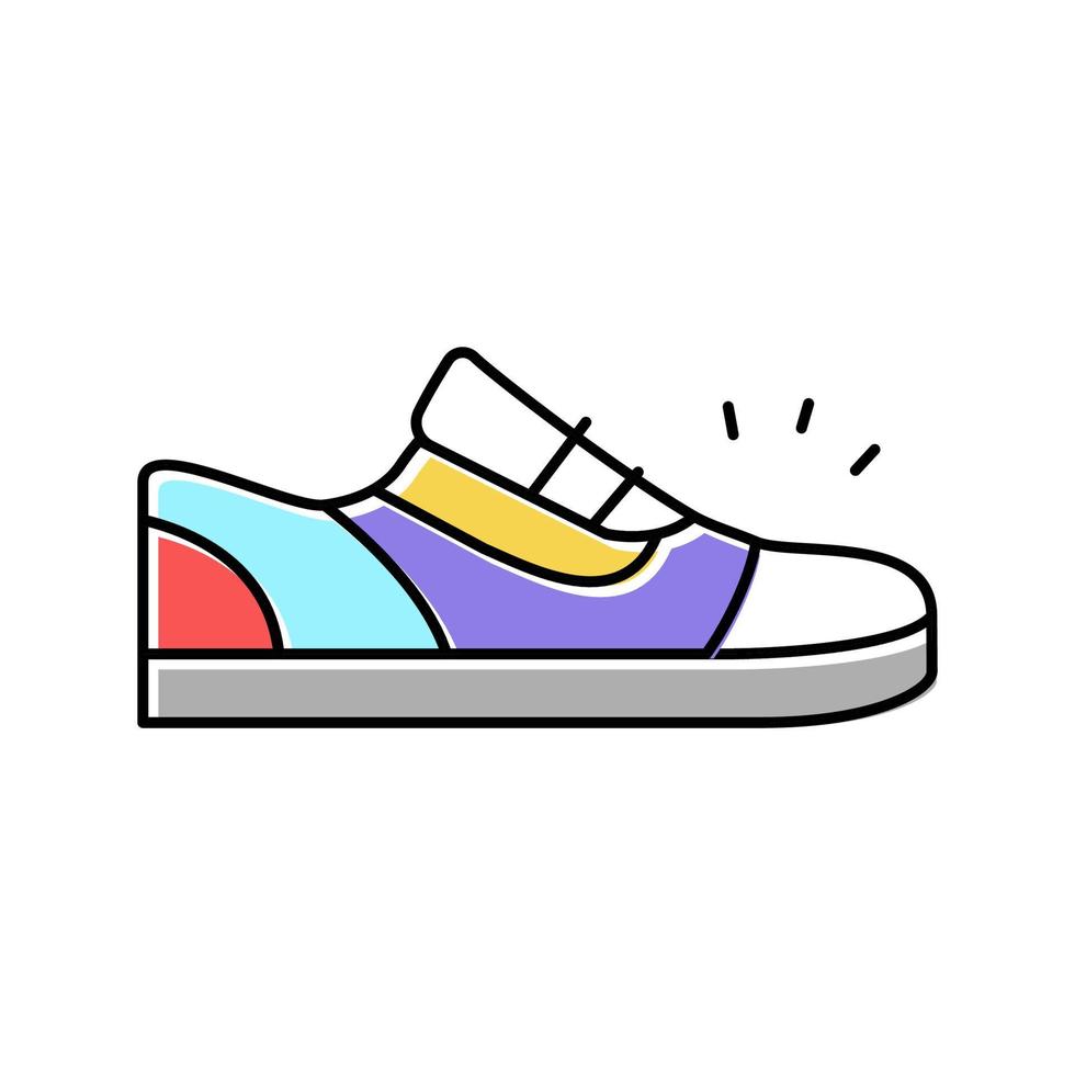 Sneaker Schuhe Farbe Symbol Vektor Zeichen Illustration