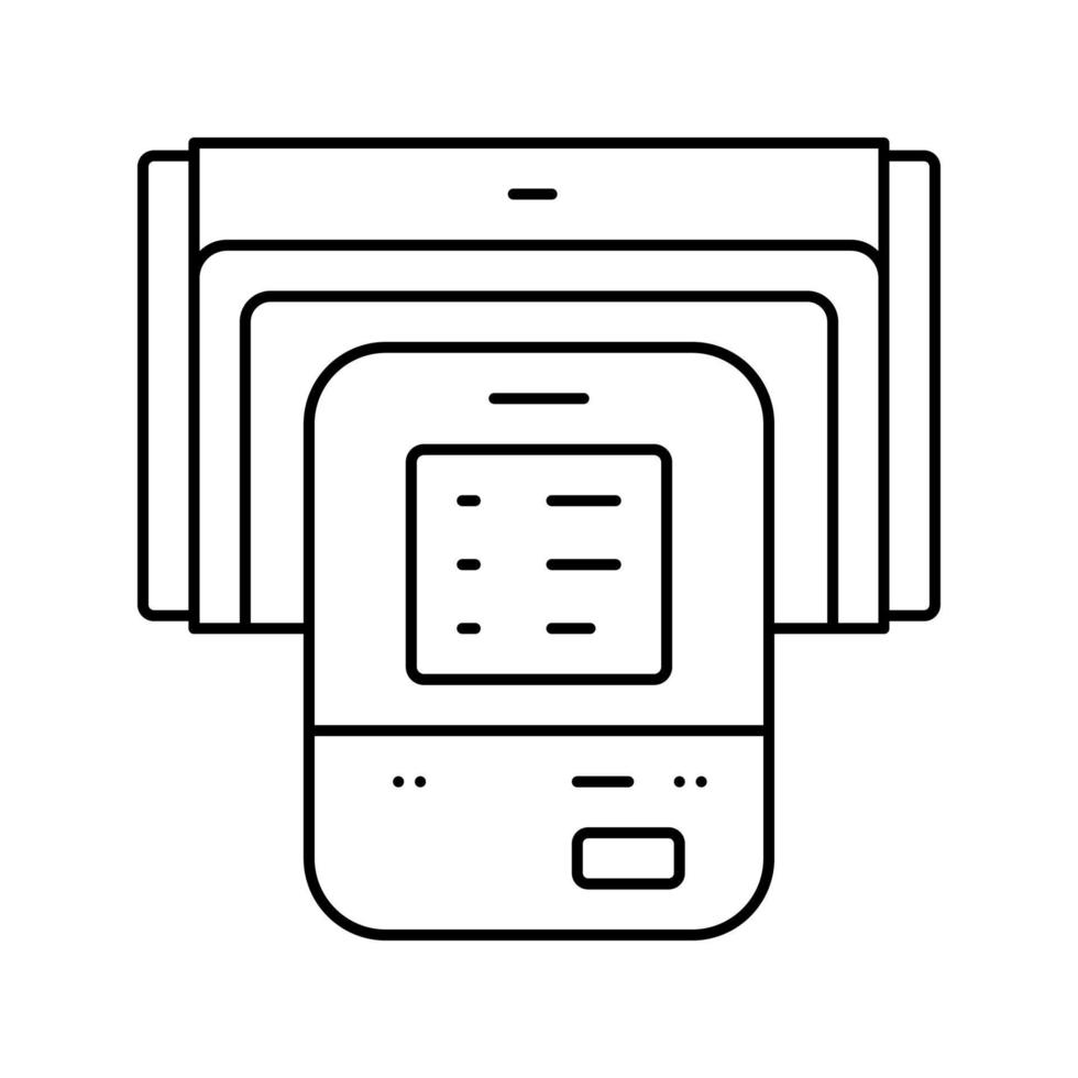 Druckmonitor medizinische Linie Symbol Vektor Illustration