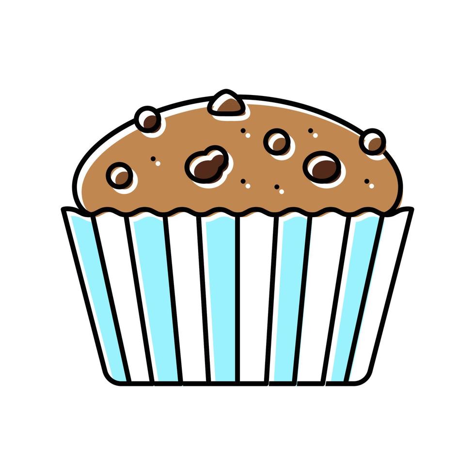 Muffin Kuchen Essen Dessert Farbe Symbol Vektor Illustration