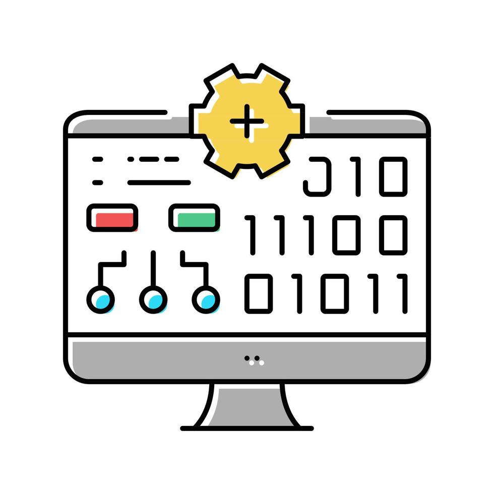 Schulcomputer Farbsymbol Vektor Illustration