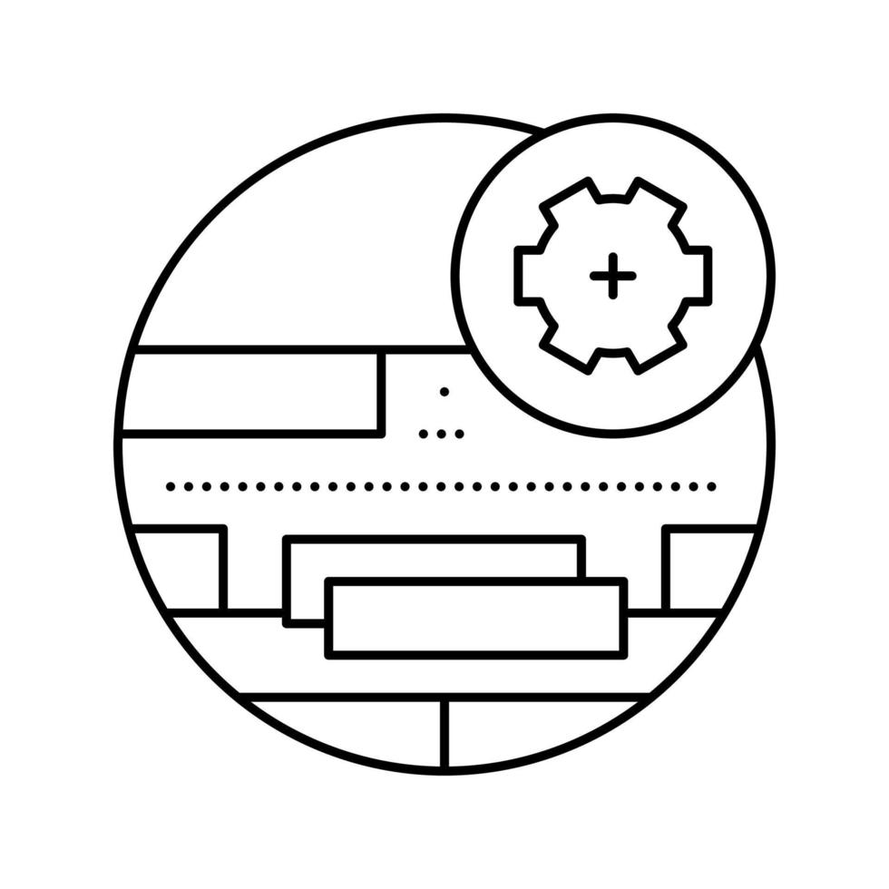 Parkett Installationslinie Symbol Vektor Illustration