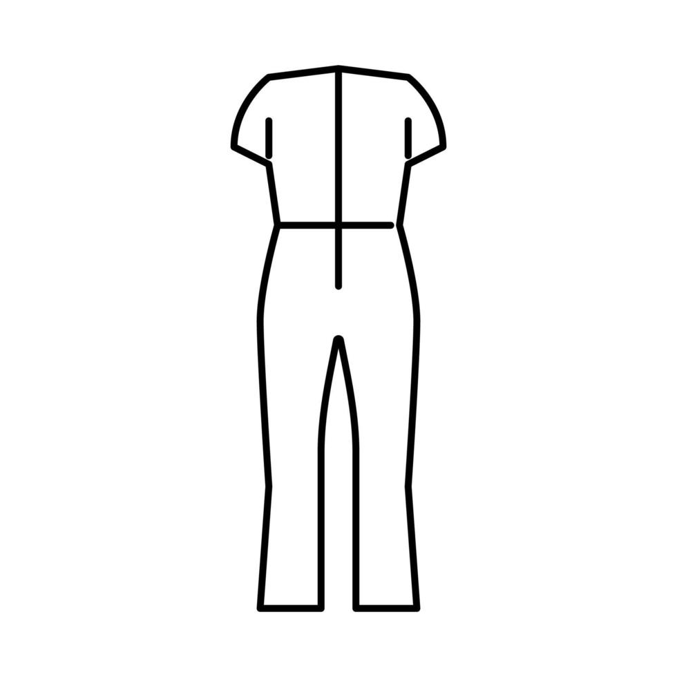 Overall Hosen Bekleidung Symbol Leitung Vektor Illustration