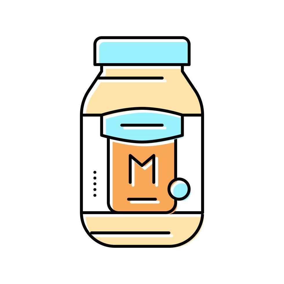 Mayonnaise Flasche Soße Lebensmittelfarbe Symbol Vektor Illustration