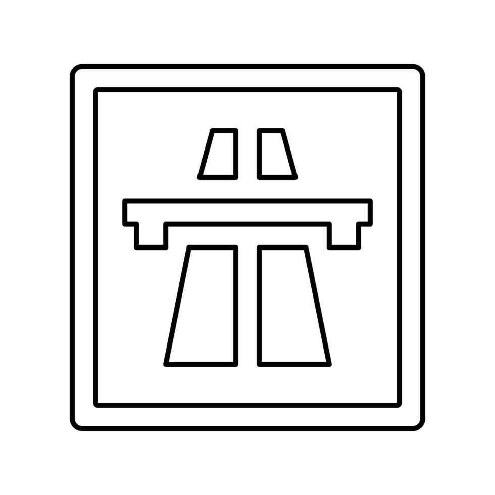 Autobahn Straßenschild Linie Symbol Vektor Illustration