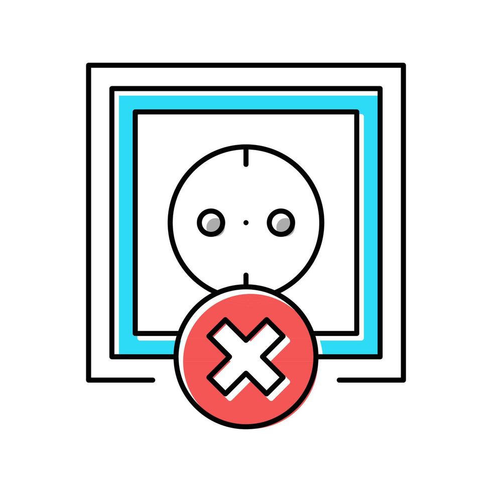 socket användning förbud barn färg ikon vektor illustration