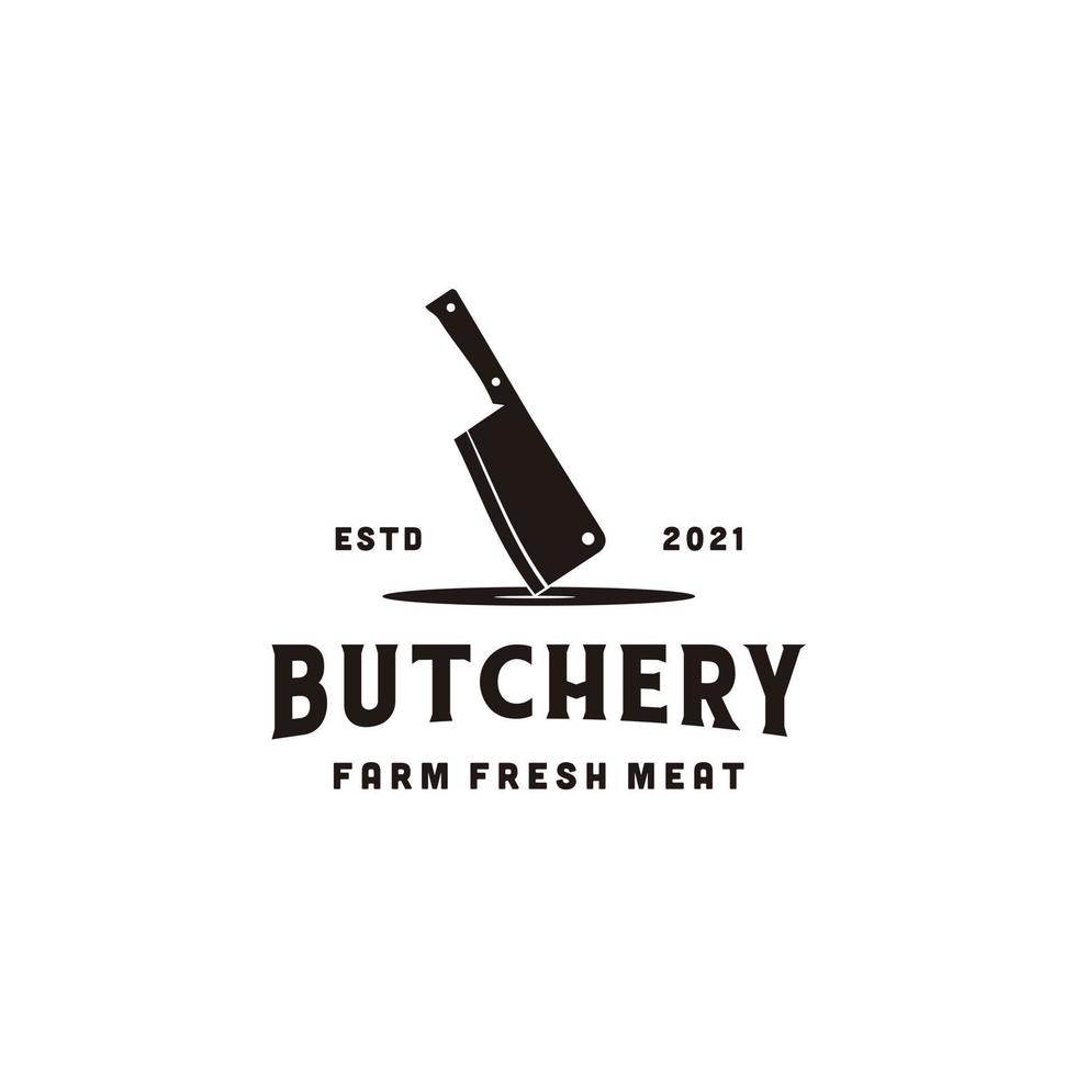 butchery affär kött färsk logotyp design inspiration vektor