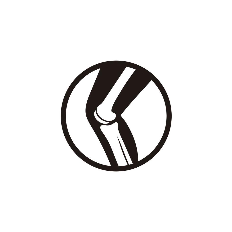 Kniegelenkknochen Vektor-Logo-Design für orthopädische Kliniken und Diagnosezentren vektor