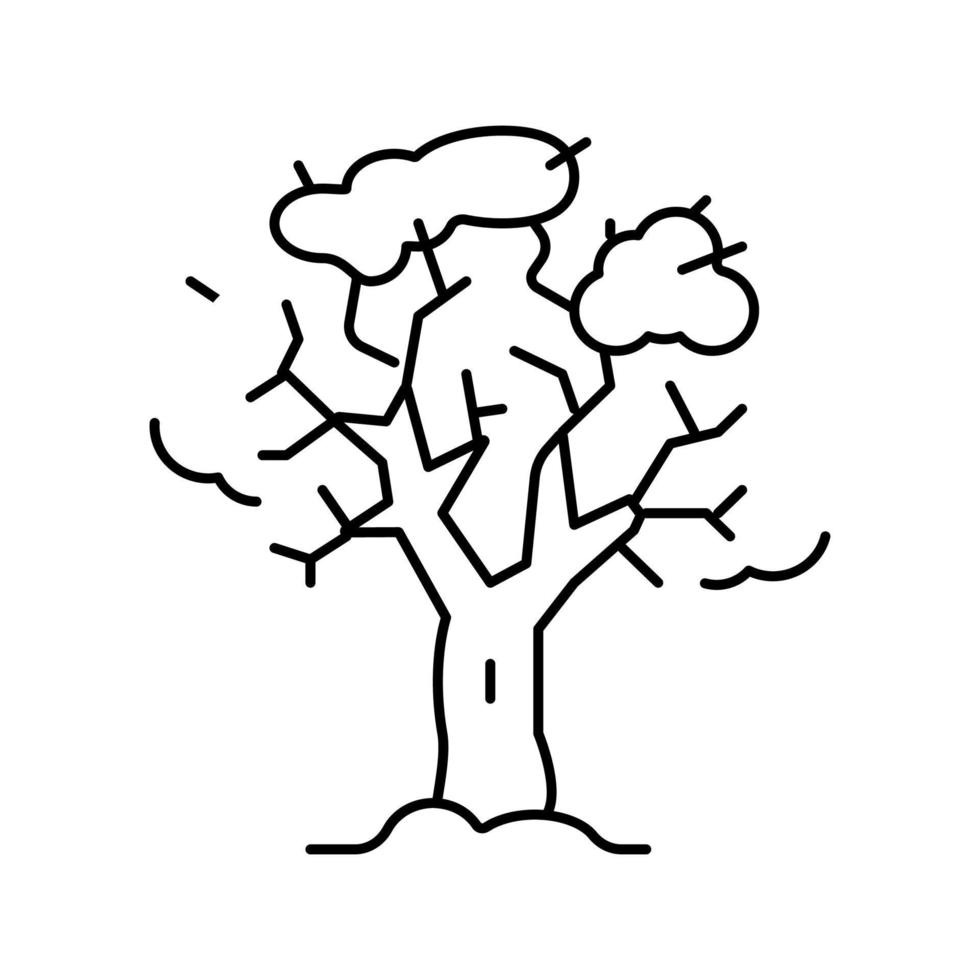träd vinter- linje ikon vektor illustration