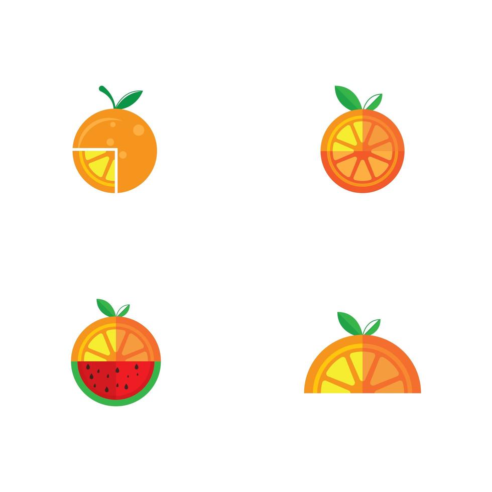 orange Logo Icon Set vektor