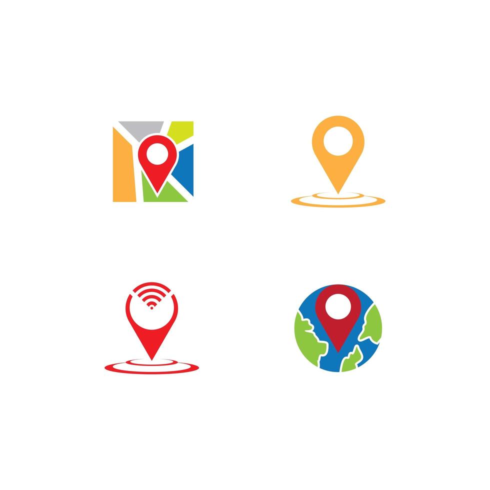 GPS-Logo-Icon-Set vektor