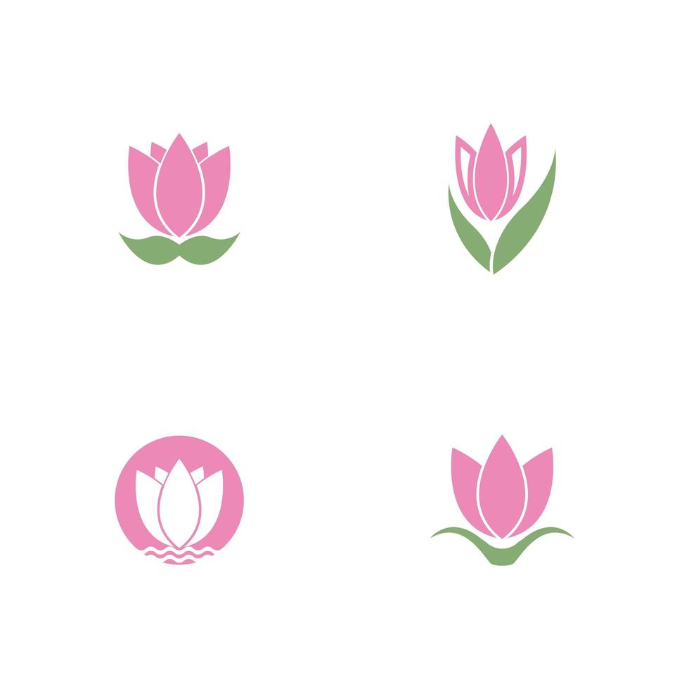 blomma logotyp ikonuppsättning vektor