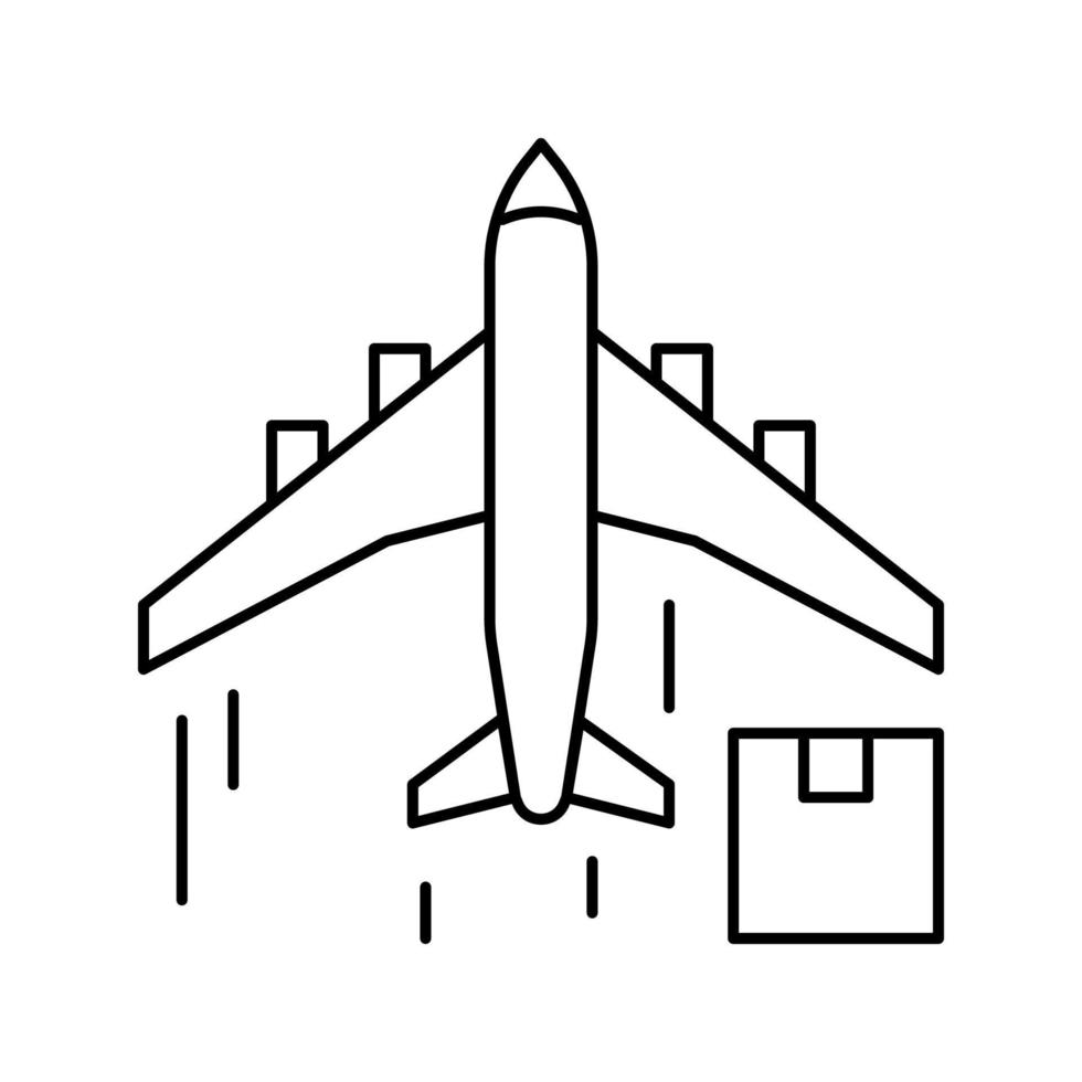 Frachtflugzeug Symbol Leitung Vektor Illustration