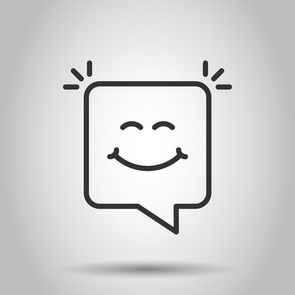 Fröhliches SMS-Symbol im flachen Stil. Nachricht Sprechblase Vektor-Illustration auf weißem Hintergrund isoliert. Umschlag Geschäftskonzept. vektor