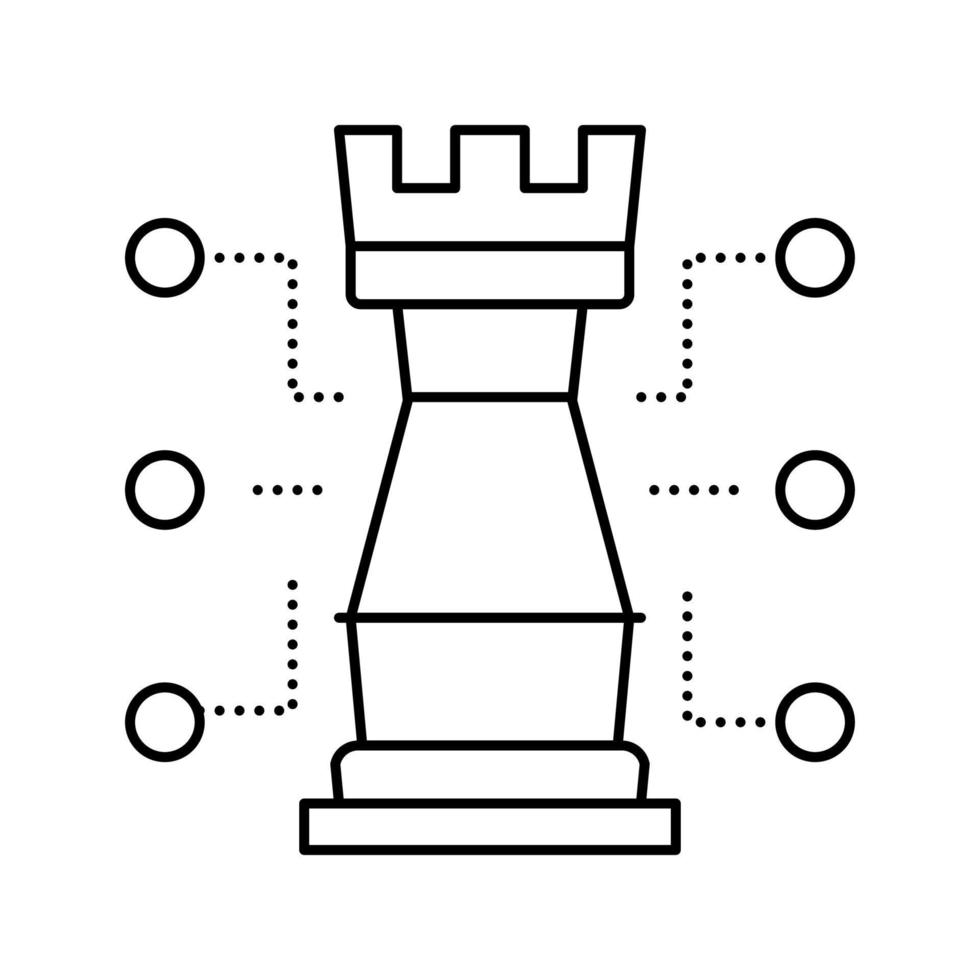 Schach Tour charakteristische Linie Symbol Vektor Illustration