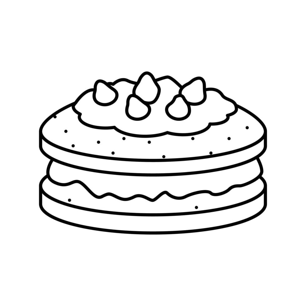 Nachtisch, Kuchen, Linie, Symbol, Vektor, Illustration vektor