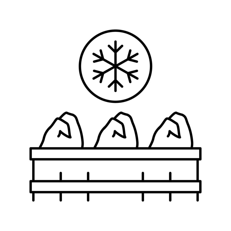 Gefrorene Hähnchenkarkasse Fleischlinie Symbol Vektor Illustration