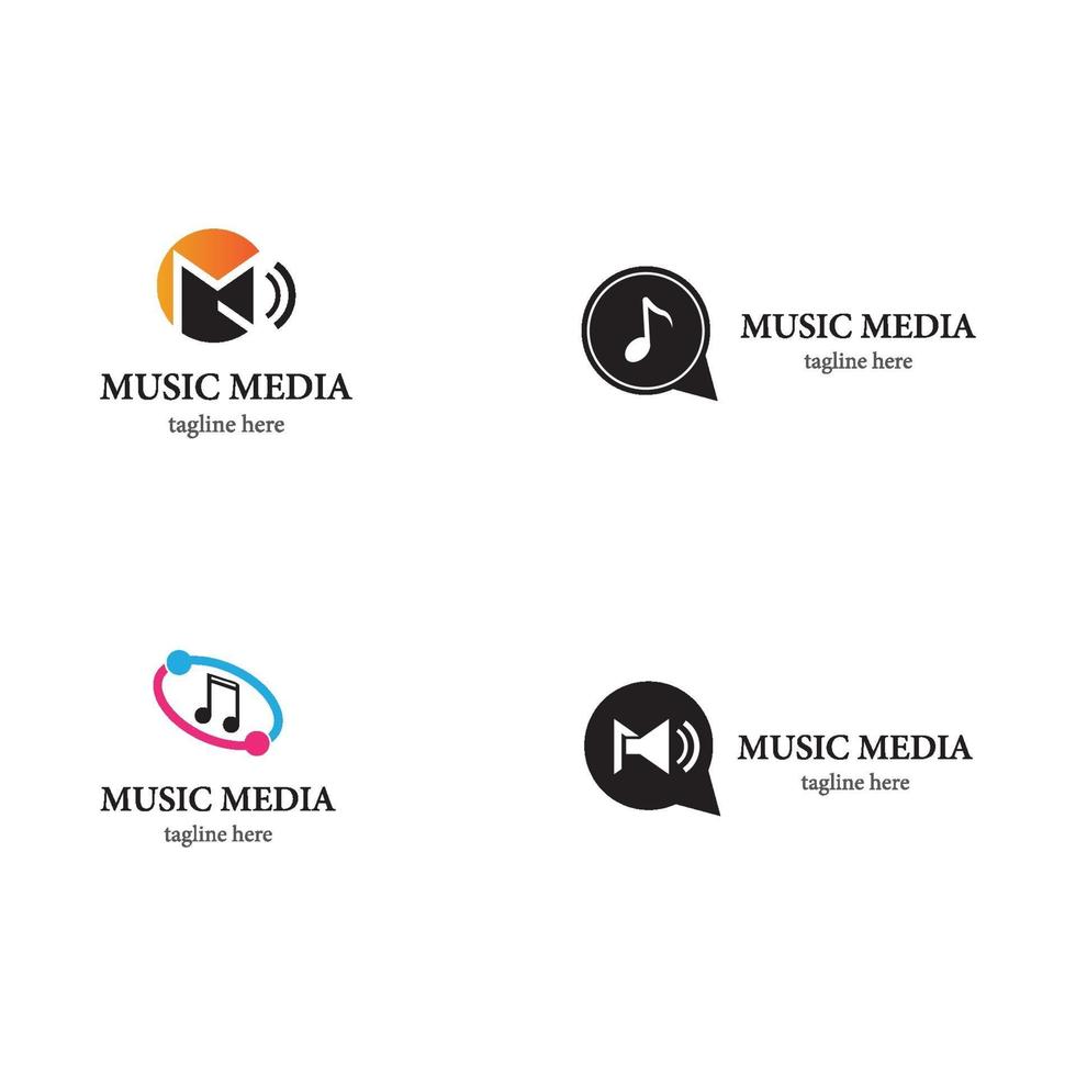 Musiklogo Icon Set vektor