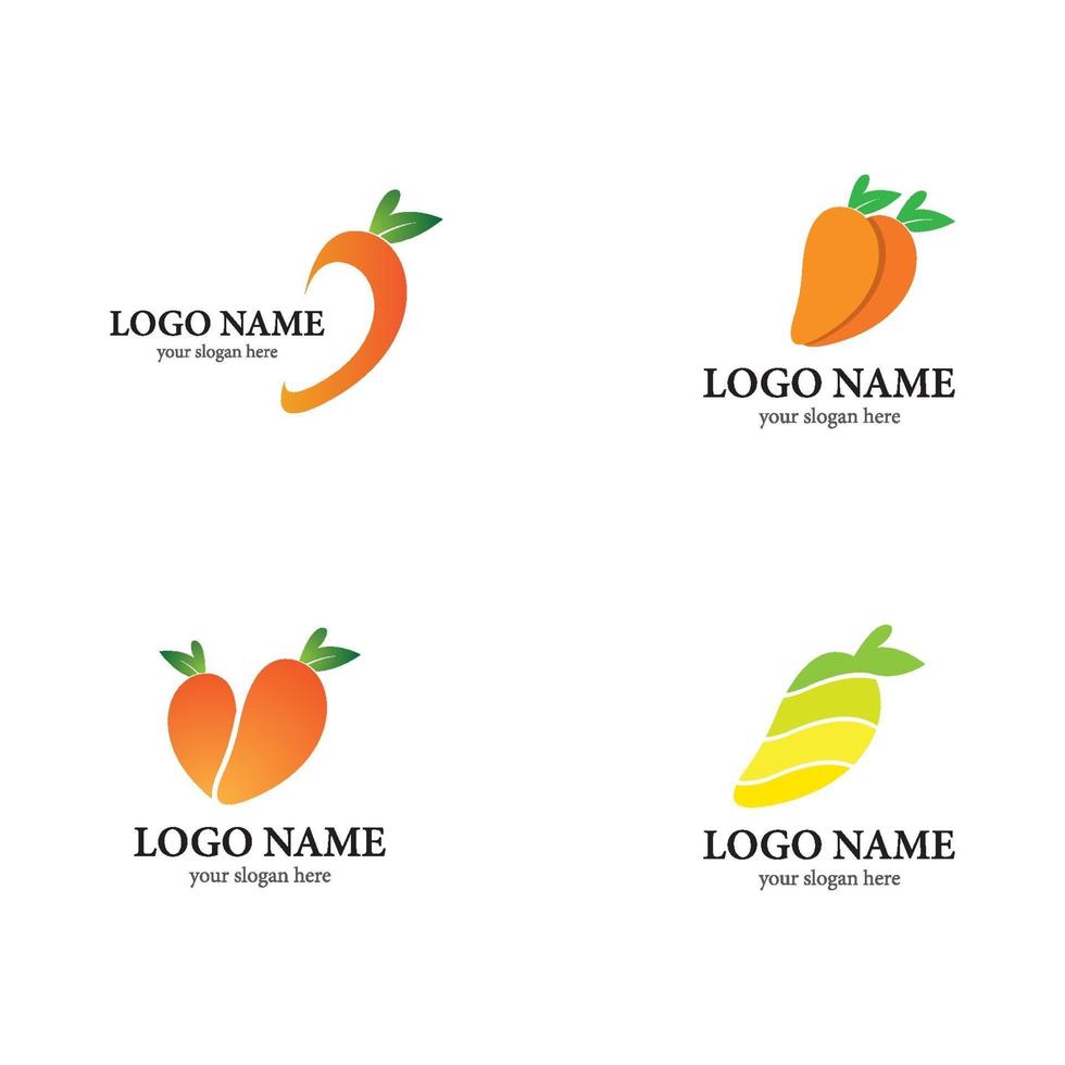 mango logotyp ikonuppsättning vektor