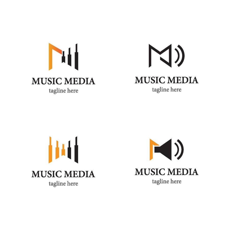 musik logotyp ikonuppsättning vektor