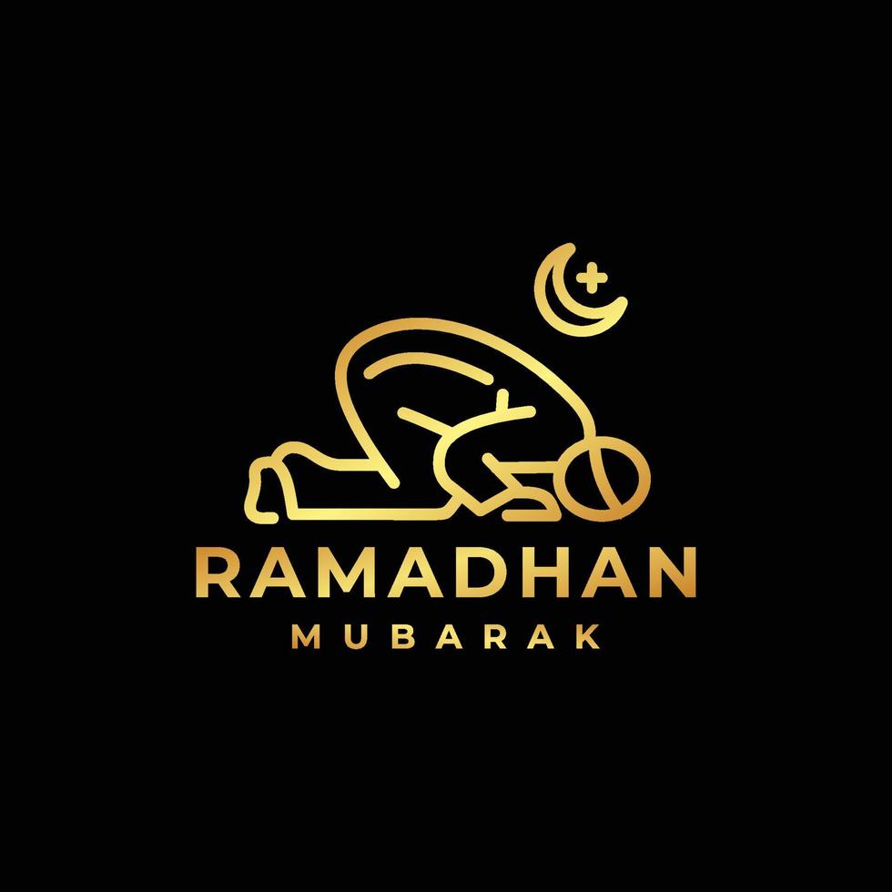 Ramadan-Logo. islamische beten goldene Logo-Design-Vektorillustration vektor