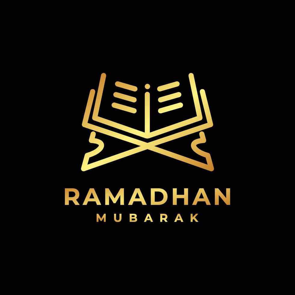 Ramadan-Logo. al quran goldene logo-design-vektorillustration vektor