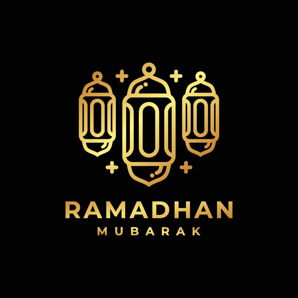 Ramadan-Logo. islamische laterne goldene logo design vektorillustration. Laternen-Logo-Vektor vektor