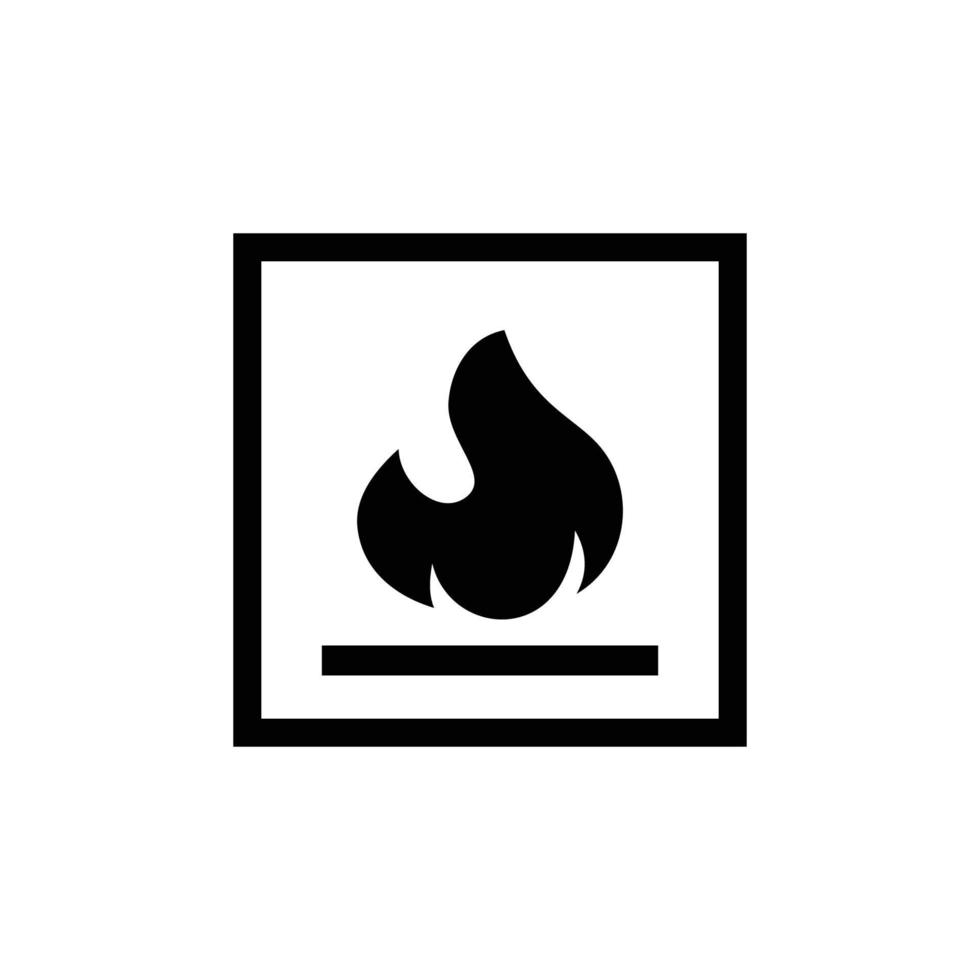 brandfarlig kartong enkel platt ikon vektor illustration