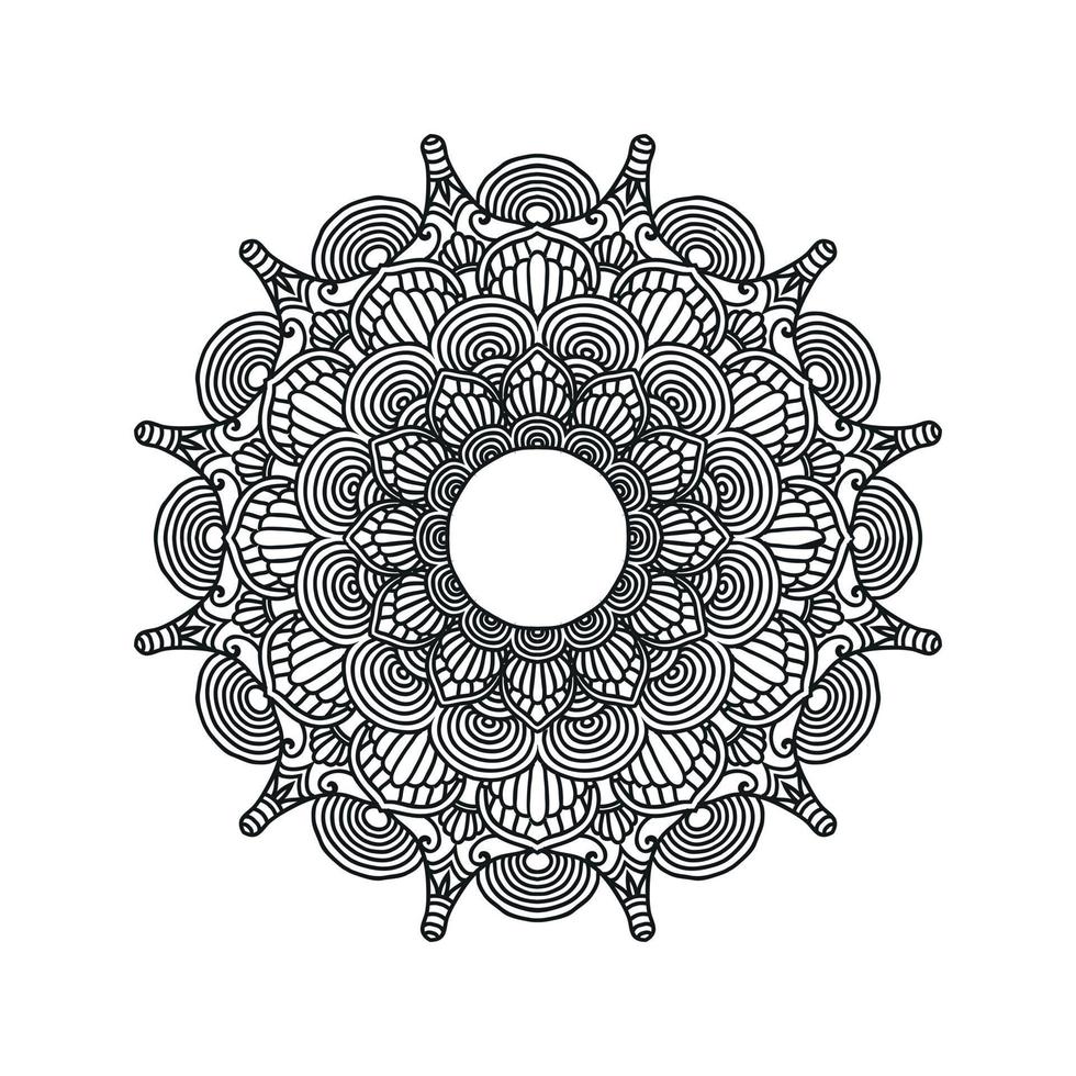 Schwarz-Weiß-Blumen-Mandala-Vektor vektor