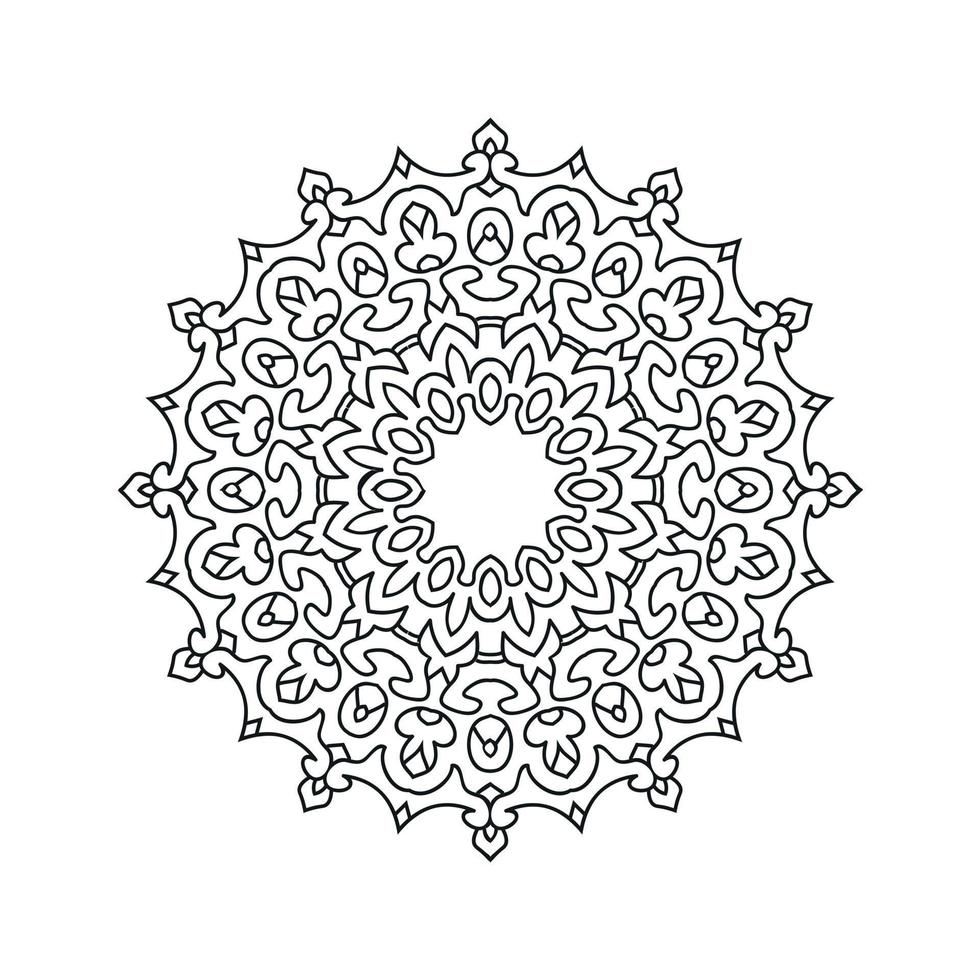 Schwarz-Weiß-Blumen-Mandala-Vektor vektor