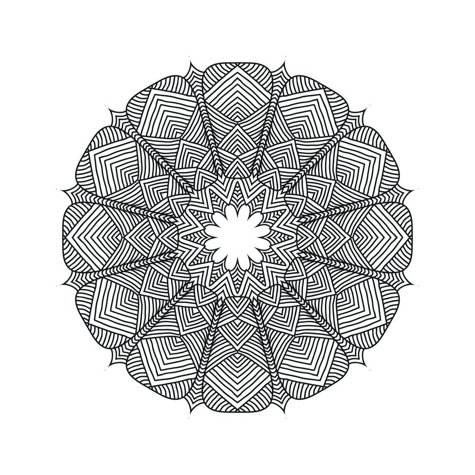 svart och vit blomma mandala mönster vektor