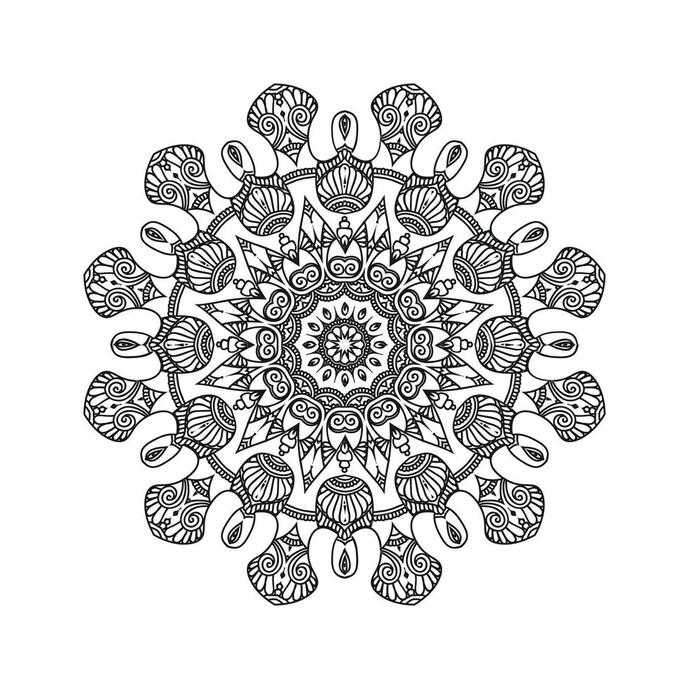 svart och vit blomma mandala mönster. ny mandala konst vektor illustration