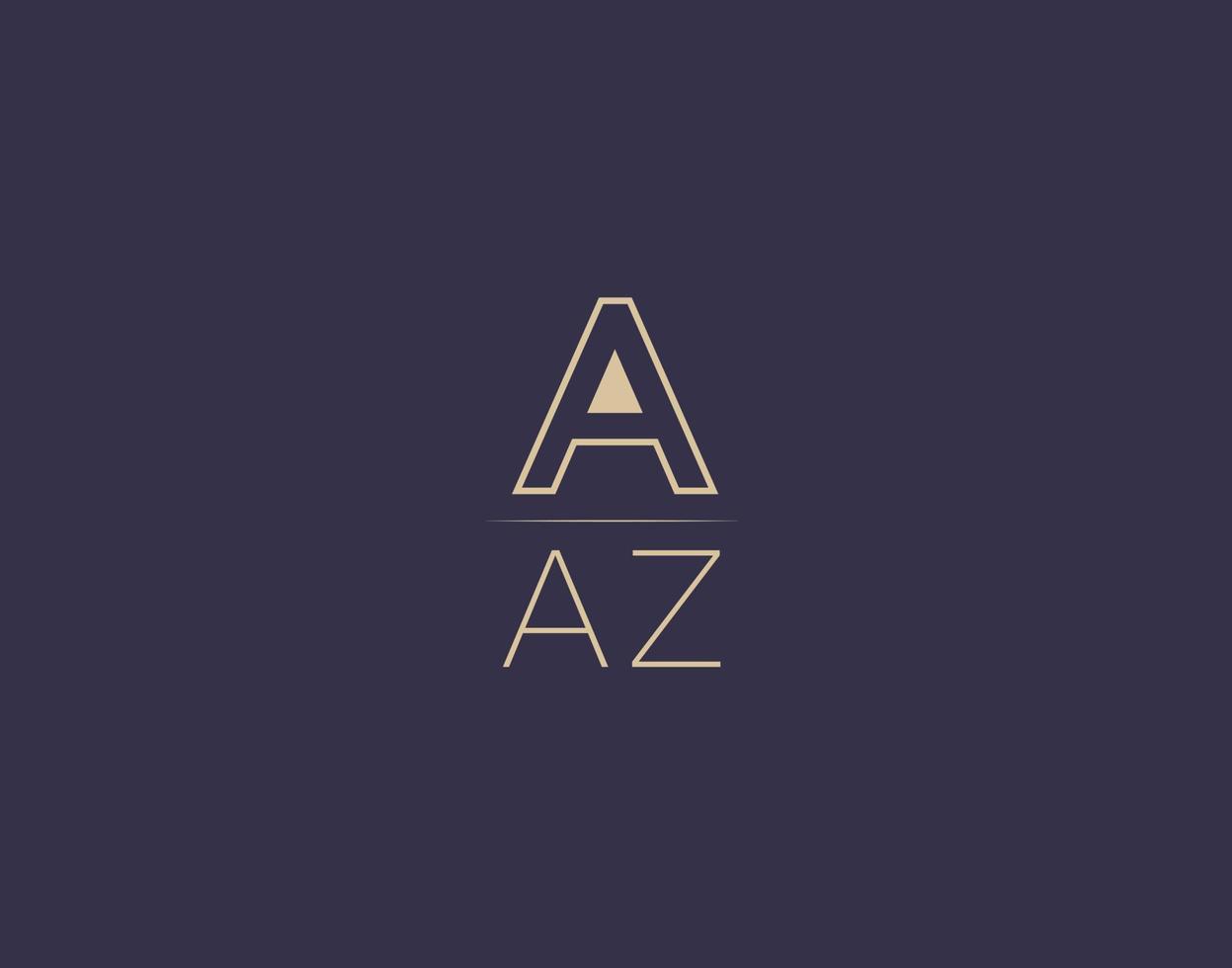 aaz brief logo design moderne minimalistische vektorbilder vektor